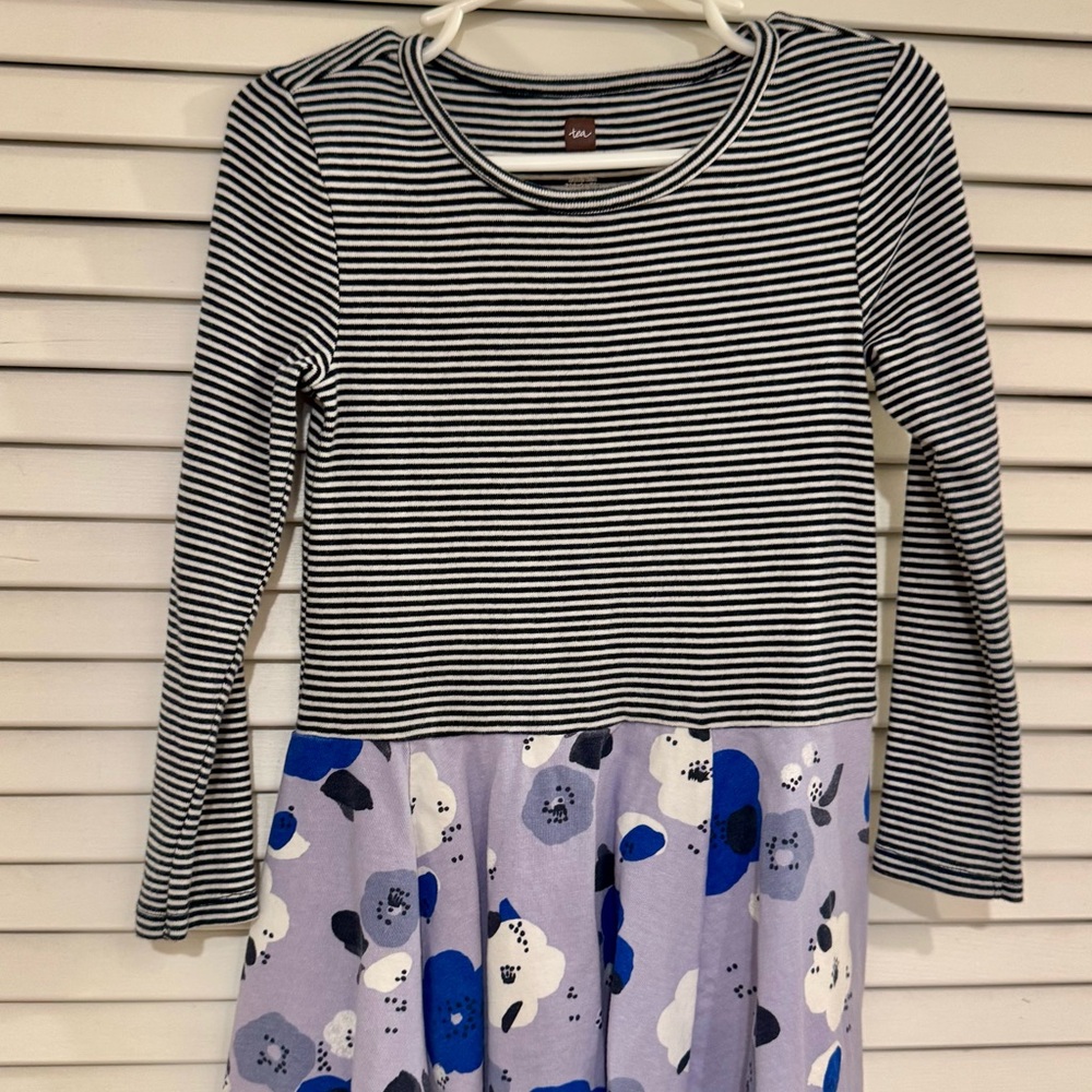Tea Collection Striped and Floral Dress 4T